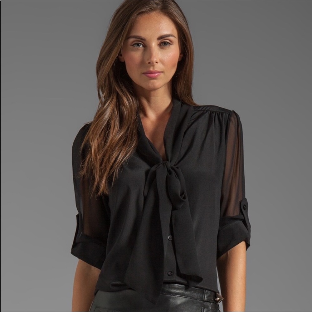 Alice + Olivia Arie tie blouse